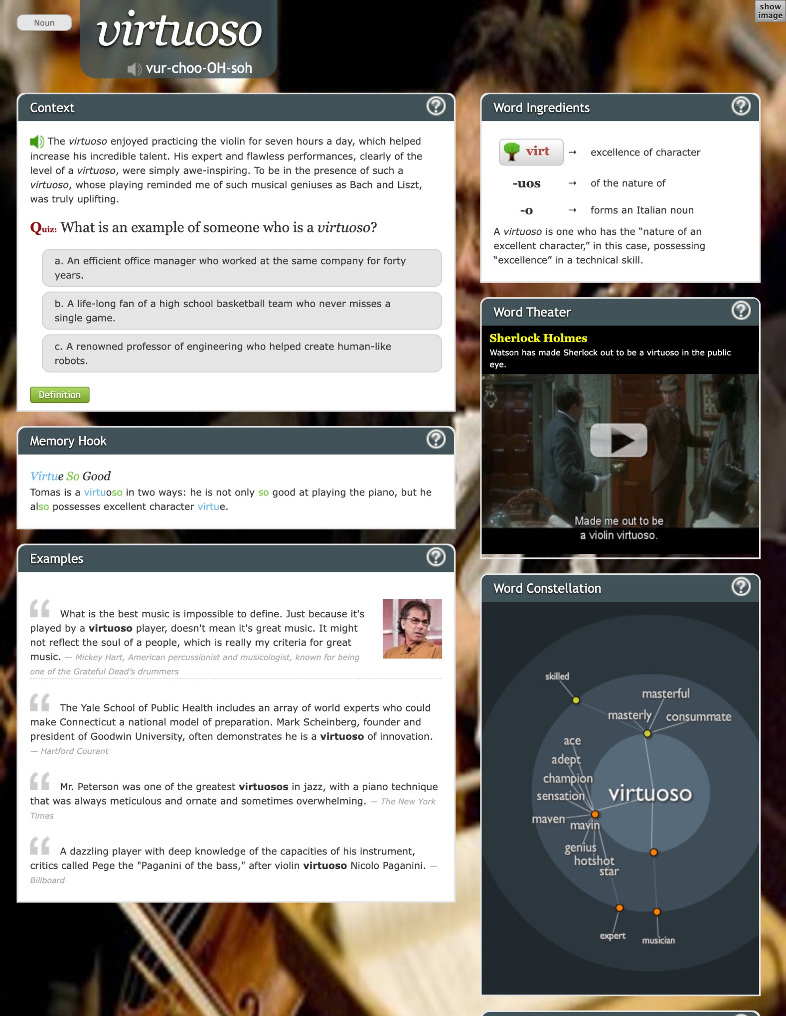 Virtuoso word page
